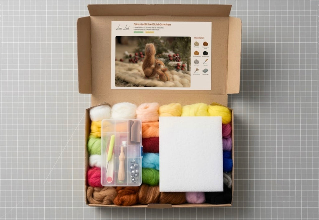 Nadelfilz-Set mit 36 Farben + 4 Anleitungen