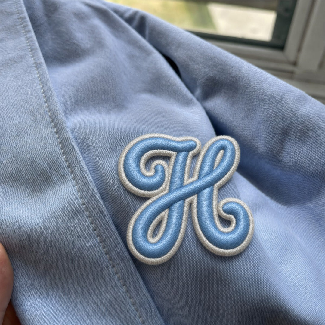 3D Buchstaben Patch H in Blau #buchstabe_h