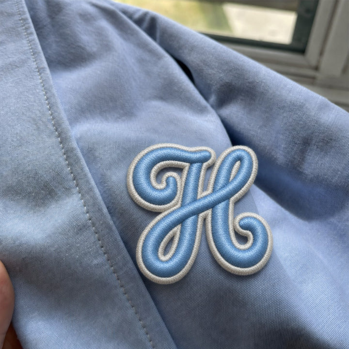 3D Buchstaben Patch H in Blau #buchstabe_h