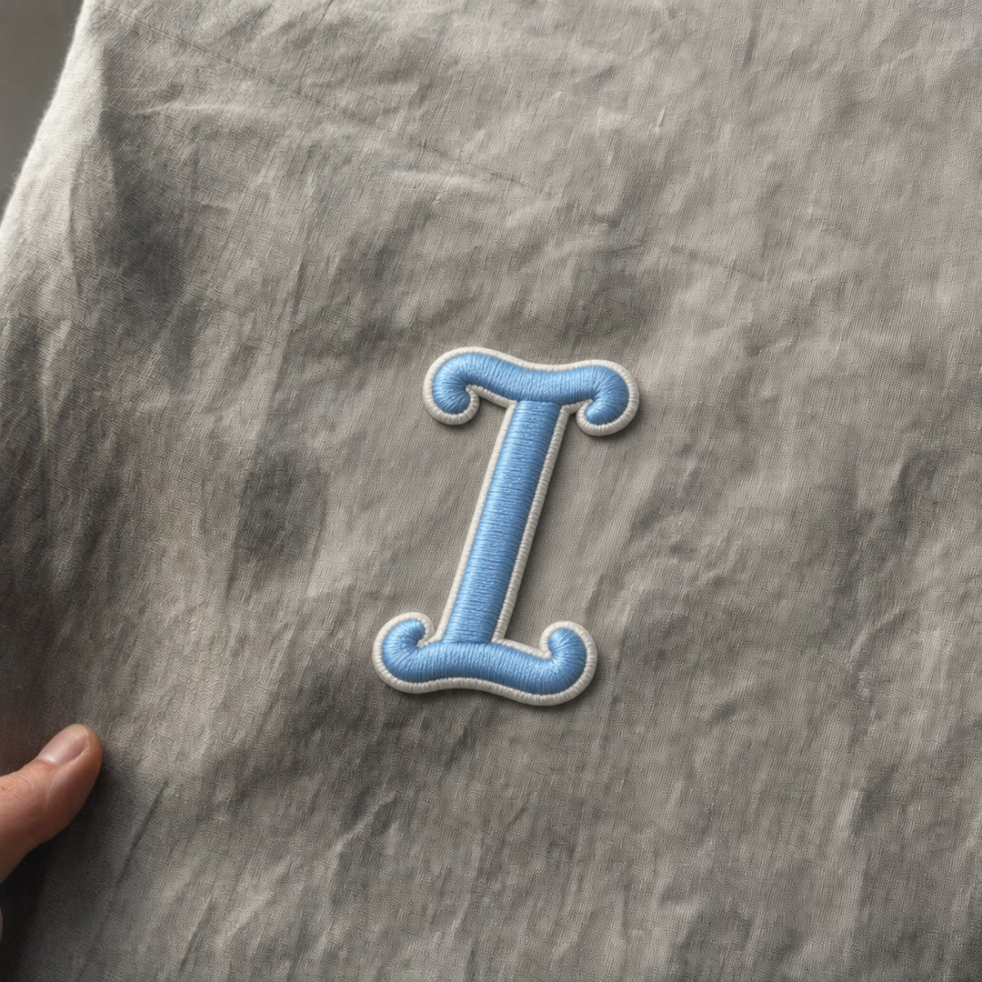 3D Buchstaben Patch I in Blau #buchstabe_i
