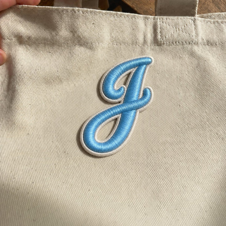 3D Buchstaben Patch J in Blau #buchstabe_j