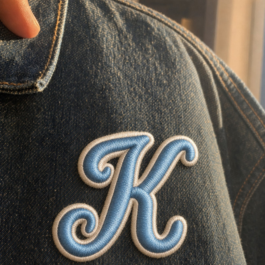 3D Buchstaben Patch K in Blau #buchstabe_k