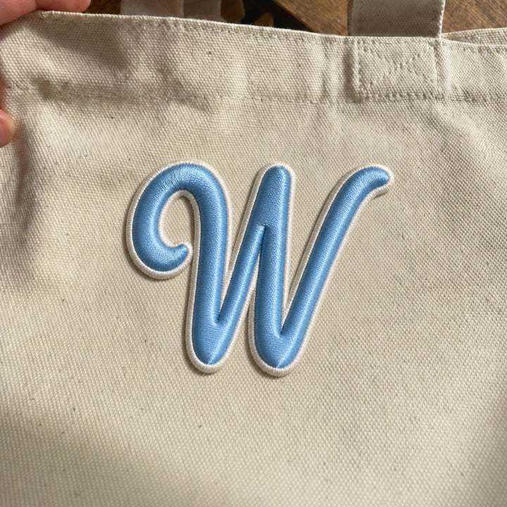 3D Buchstaben Patch W in Blau #buchstabe_w