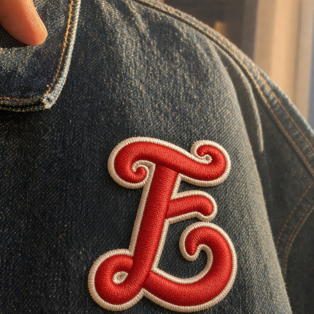 3D Buchstaben Patch E in Rot #buchstabe_e