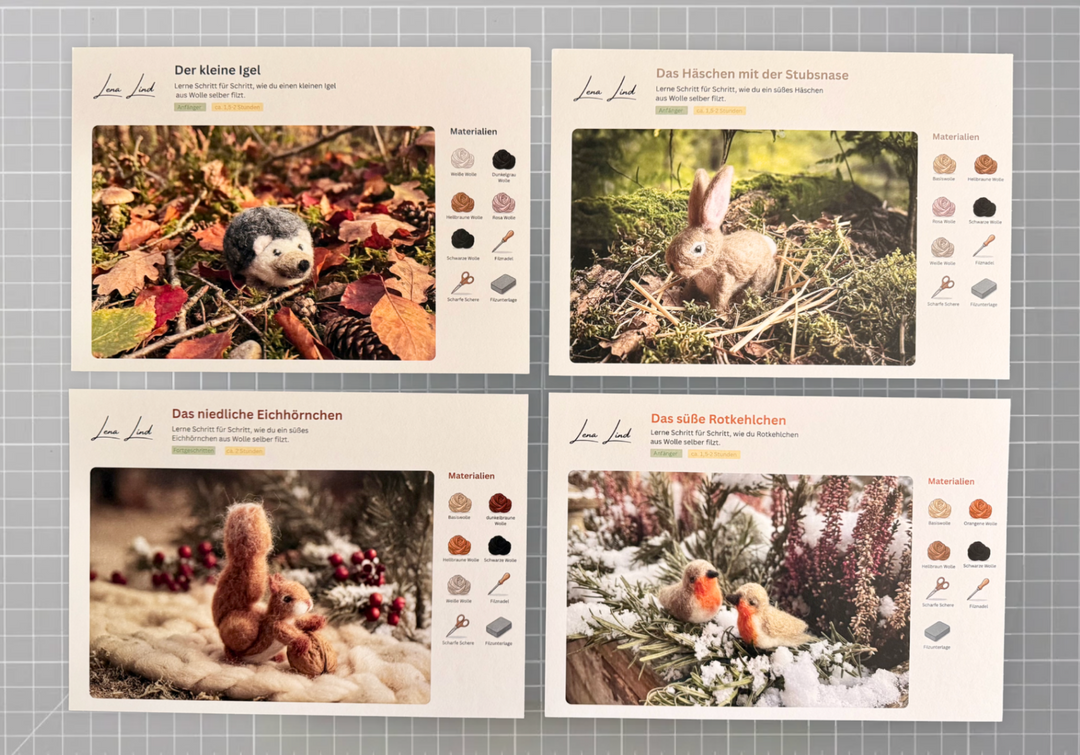 Nadelfilz-Anleitungen: 4 PDFs zum Sofort-Download
