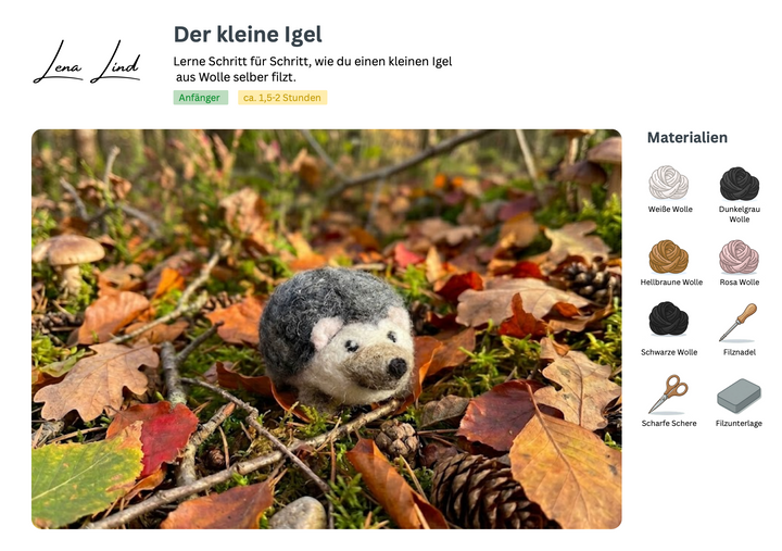 Nadelfilz-Anleitungen: 4 PDFs zum Sofort-Download