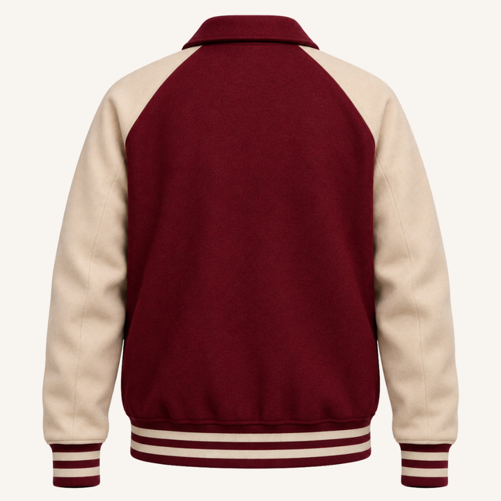 College Jacke Lena Lind Bordeaux, Rückseite #farbe_bordeaux