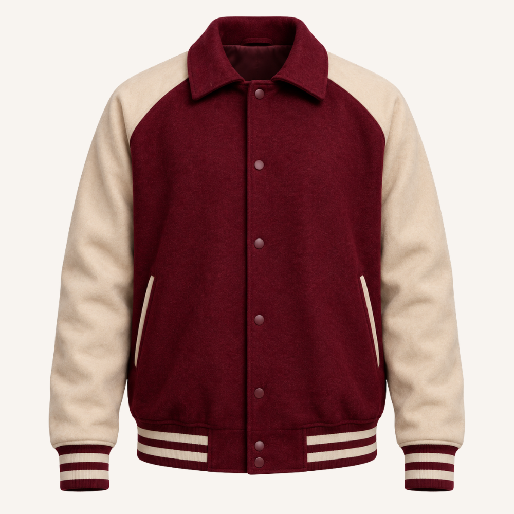 College Jacke Lena Lind Bordeaux, Vorderseite #farbe_bordeaux