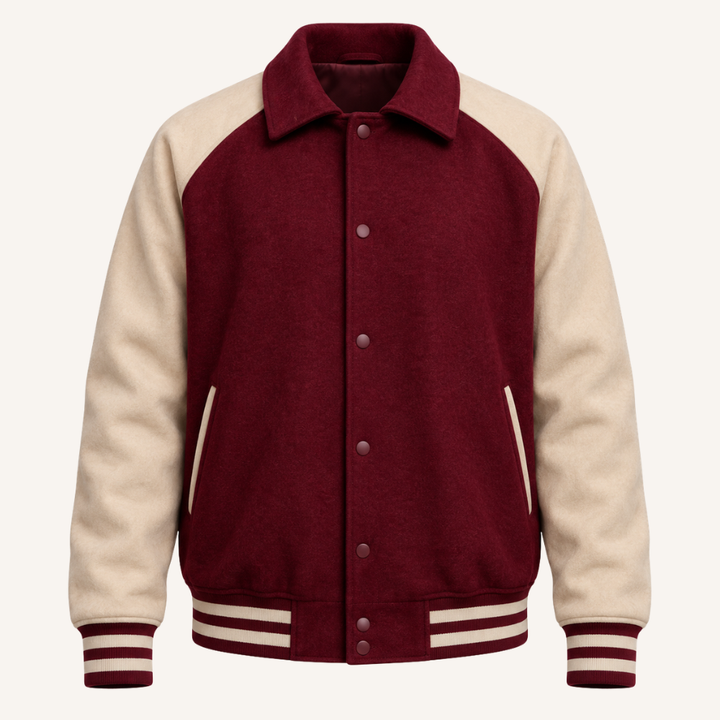 College Jacke Lena Lind Bordeaux, Vorderseite #farbe_bordeaux