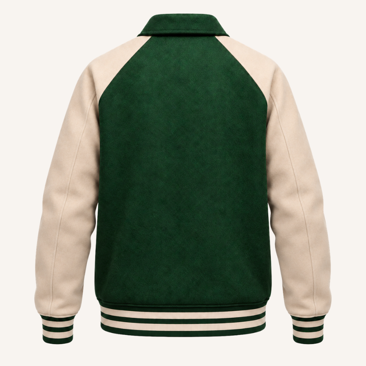 College Jacke Lena Lind Royal Grün, Rückseite #farbe_royal-gr-n