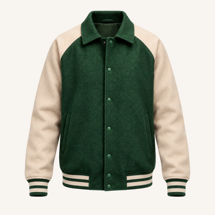 College Jacke Lena Lind Royal Grün, Vorderseite #farbe_royal-gr-n
